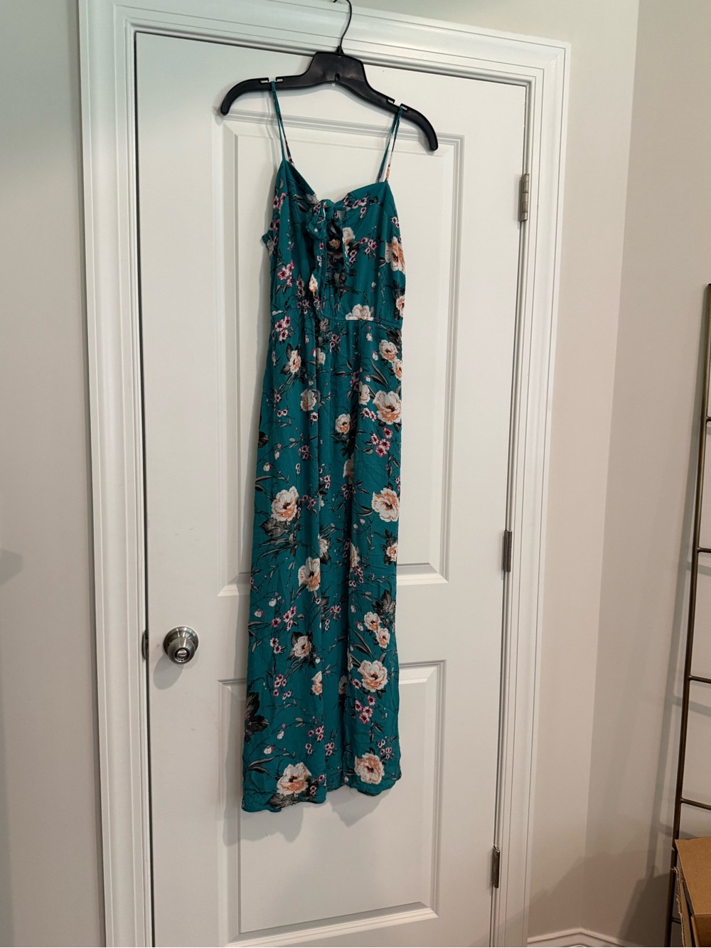 Xhilaration Teal Floral Maxi Dress